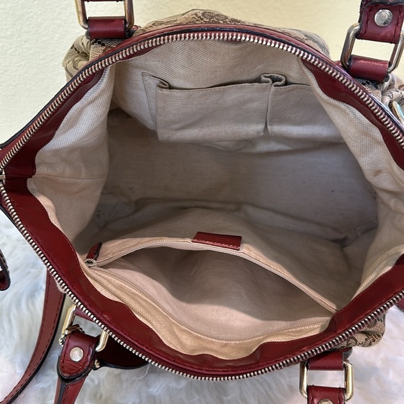 💯Authentic Gucci Canvas Brown and Red Women's Bag🍀 - Picture 10 of 15